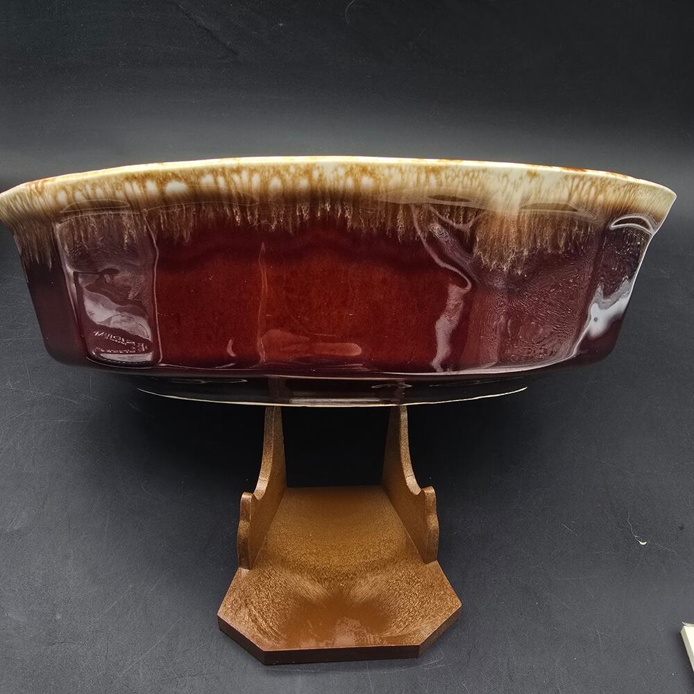 McCoy Brown Drip Oval Casserole Dish Bowl Vintage 1970s